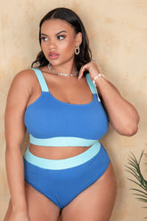(XL-4XL) Plus Size High Waisted Rib Bikini | Dress In Beauty